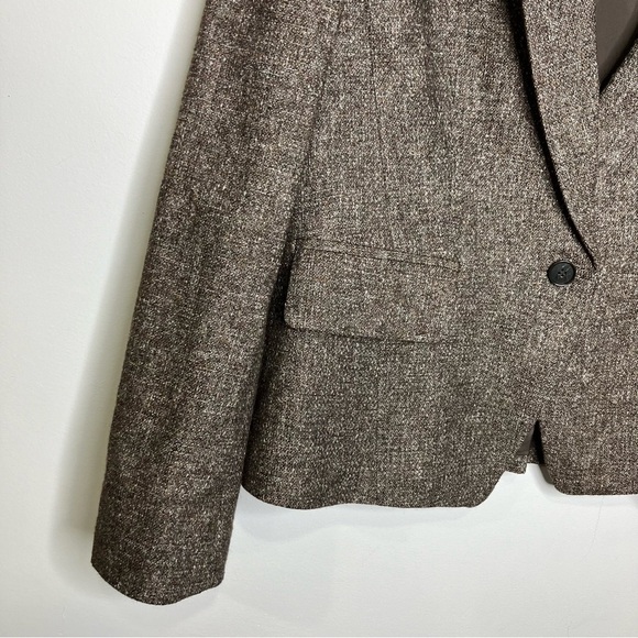 Ann Taylor brown tweed skirt suit set wool blend size 12 8 petite - Picture 2 of 13
